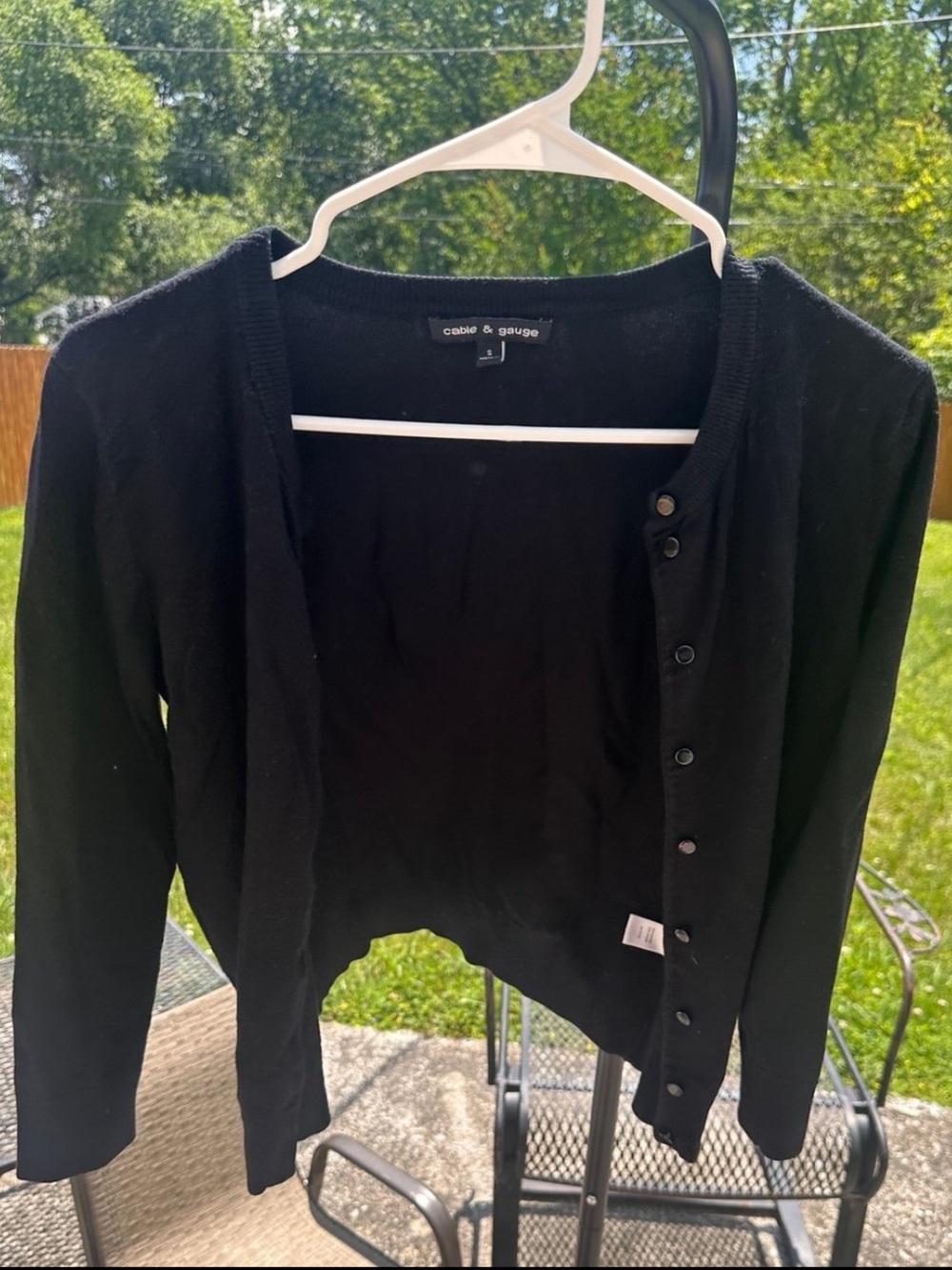 Cable & Gauge Black Cardigan Sweater School Uniform S